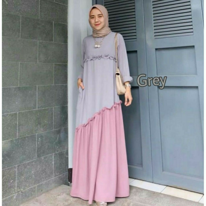 Binar Maxi Gamis Cantik Stylish - Moscrepe