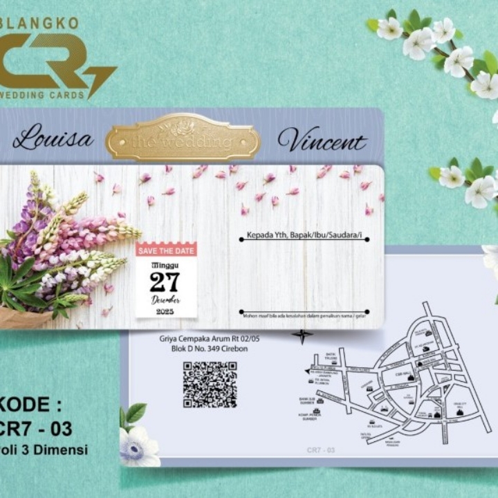 undangan soft cover embosh foil emas CR7 - 06