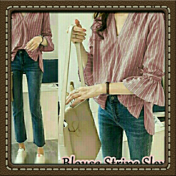 Blouse Stripe Red