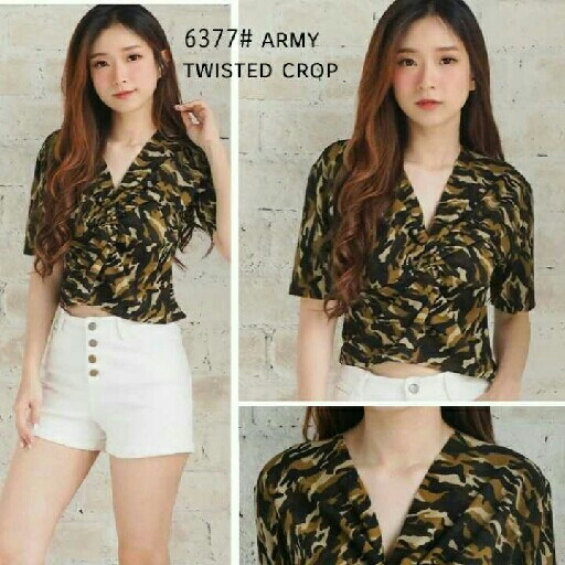 Blouse Wanita Army