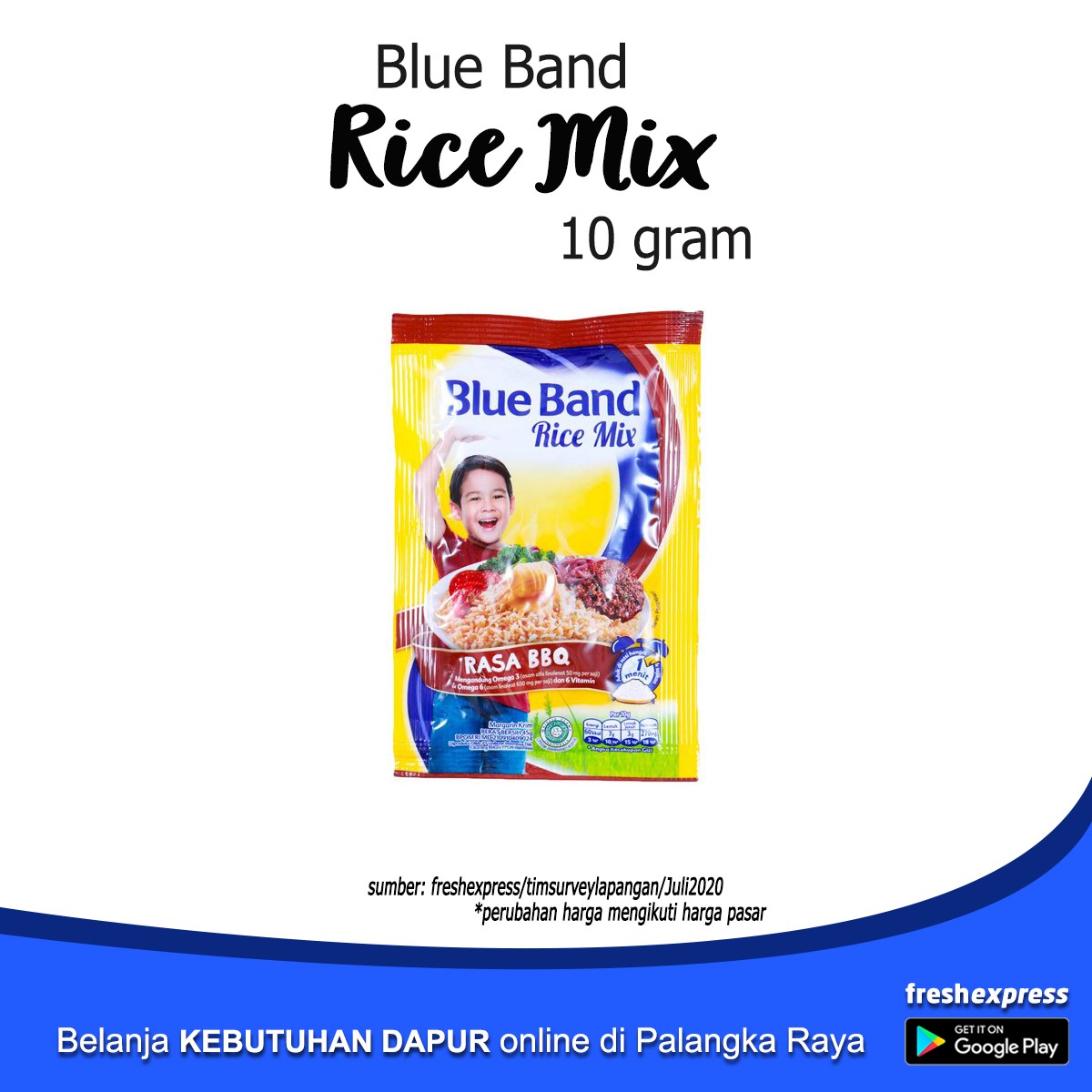 Blue Band Rice Mix 10 Gram - Rasa BBQ
