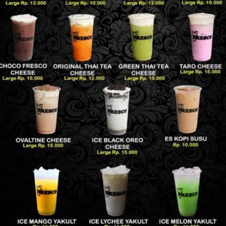 Boba Capuccino Plus Topping Keju Oreo