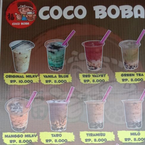 Boba Green tea- Milo - Tiramisu -