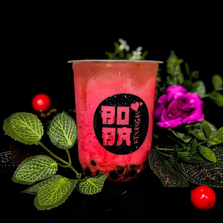 Boba Red Velvet Pakai Toping