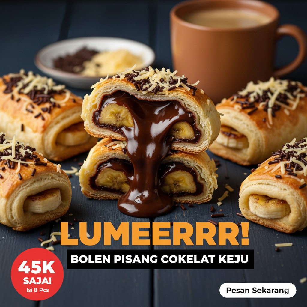 Bolen pisang Cokelat Keju Isi 8