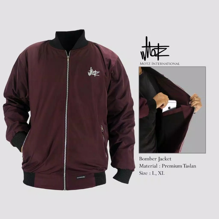 Bomber Jacket Original By Motz - MAROON