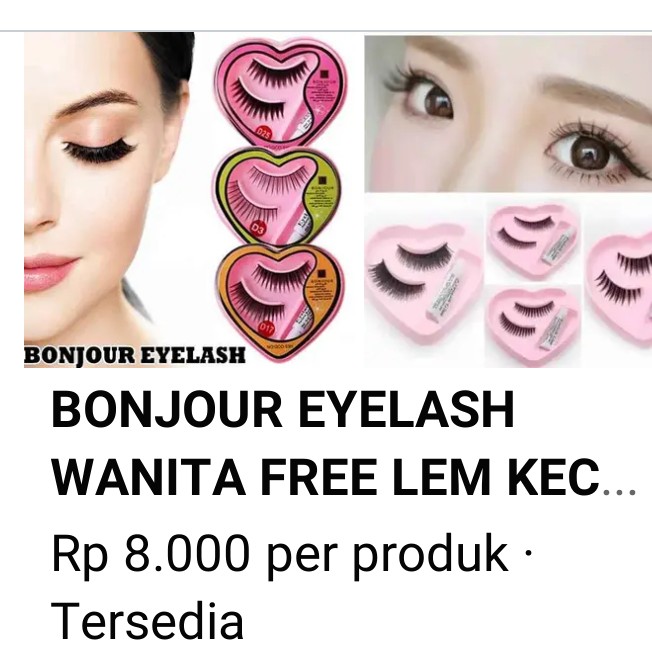 Bonjour eyelash wanita free lem kecantikan redy pesan sekarang
