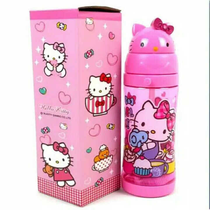 Botol Minum Kepala Karakter Doraemon Hello Kitty Keropi Mickey Mouse B 4
