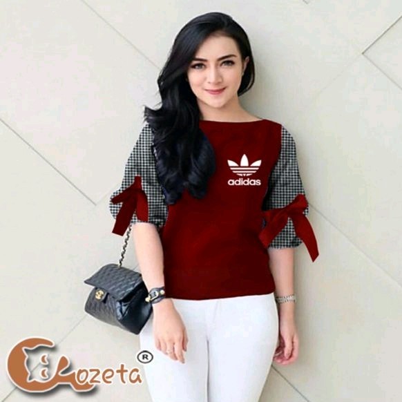 Bowa Adidas Blouse Bordir Maroon