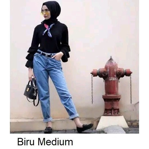 Boyfriend Plain Jeans Medium