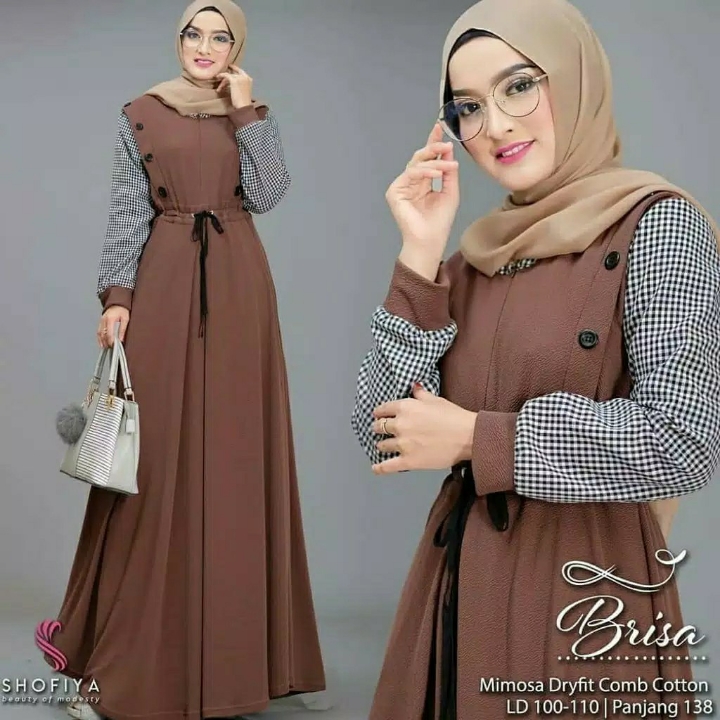 Brisa DressGamis UmrohBaju Maxi Kotak