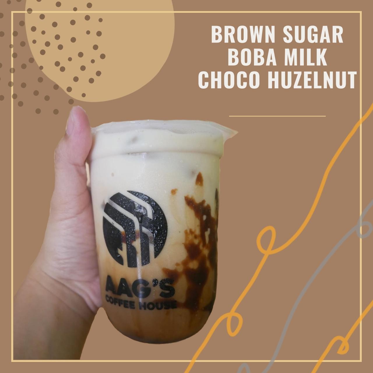 Brown Sugar Boba Milk Coco Huzelnut