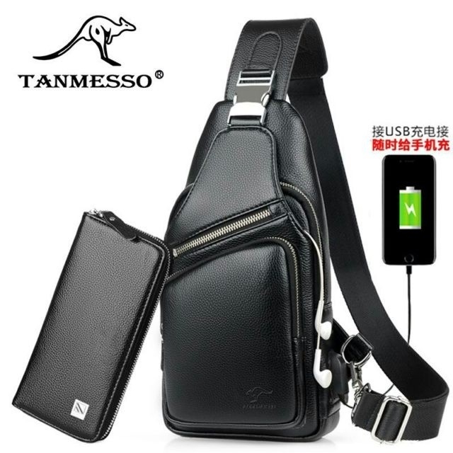 Bruce Bag USB Port Free Dompet