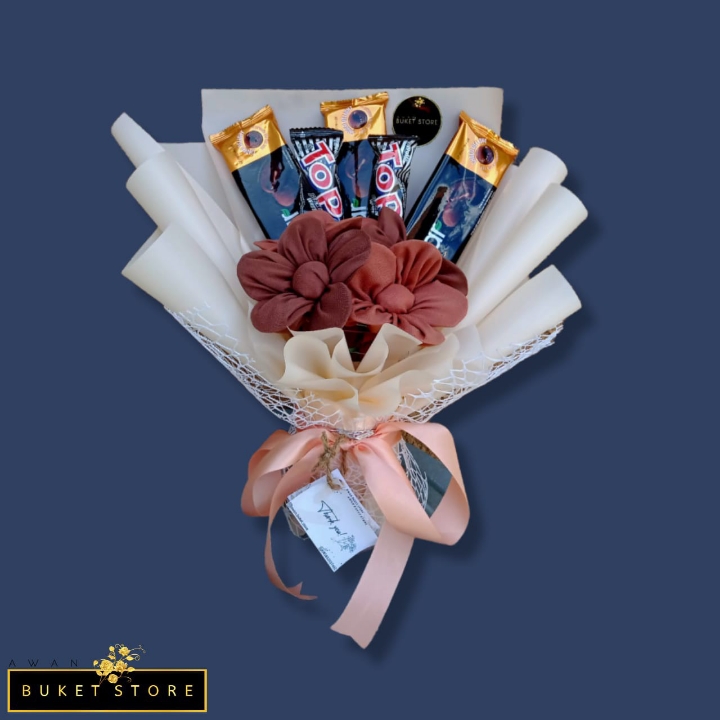 Buket Hijab Belasquare Premium Dan Snack
