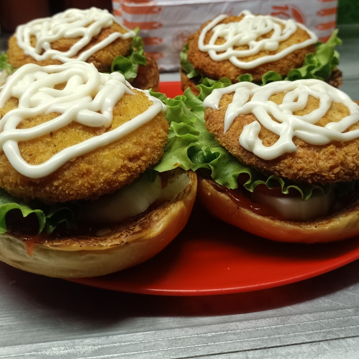Burger Ayam Crispy Nugget