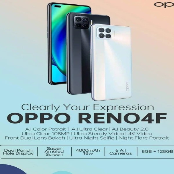 C10-- OPPO RENO 4F RAM 8 GB ROM 128 GB MERK  PER UNIT 3