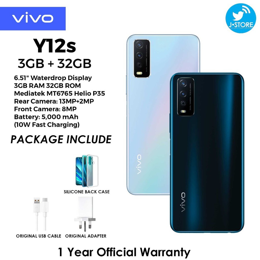 C10-- VIVO Y12S RAM 3 GB ROM 32 GB MERK  PER UNIT