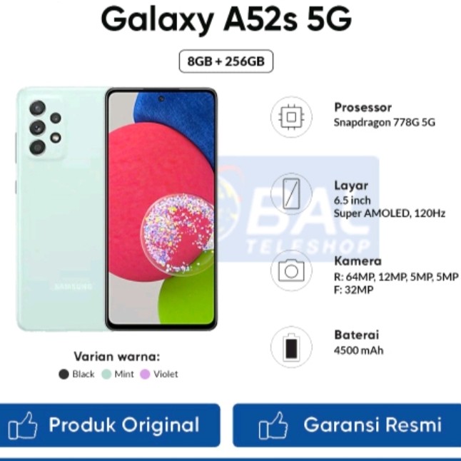 C10-SAMSUNG GALAXY A52S RAM 8 GB ROM 256 GB