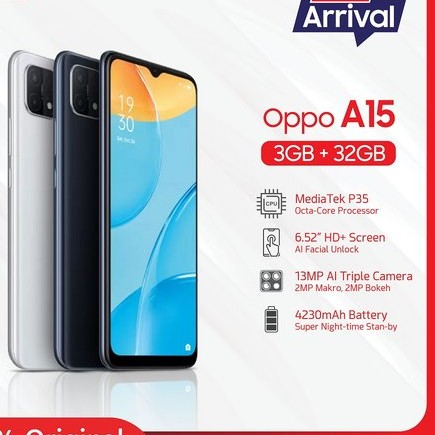 C12-- OPPO A15 RAM 3 GB ROM 32 GB MERK  PER UNIT