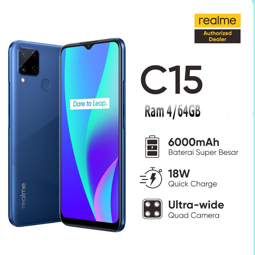 C12-- REALME C15 RAM 4 GB ROM 64 GB MERK  PER UNIT 3