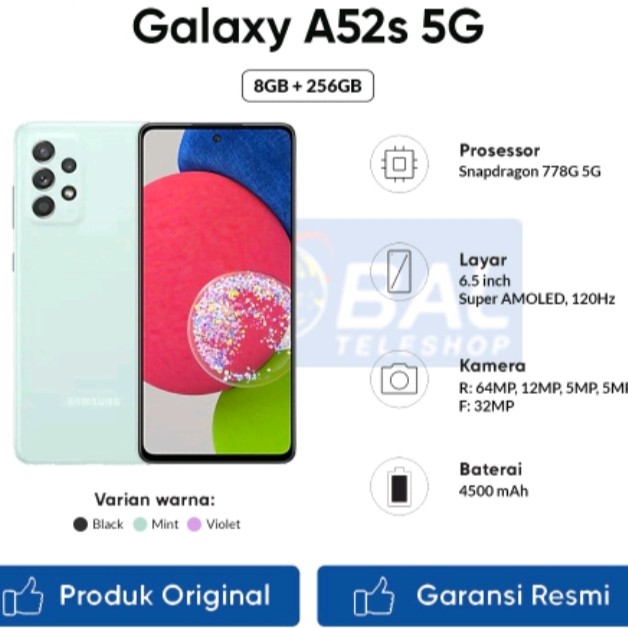 C12-SAMSUNG GALAXY A52S RAM 8 GB ROM 255 GB