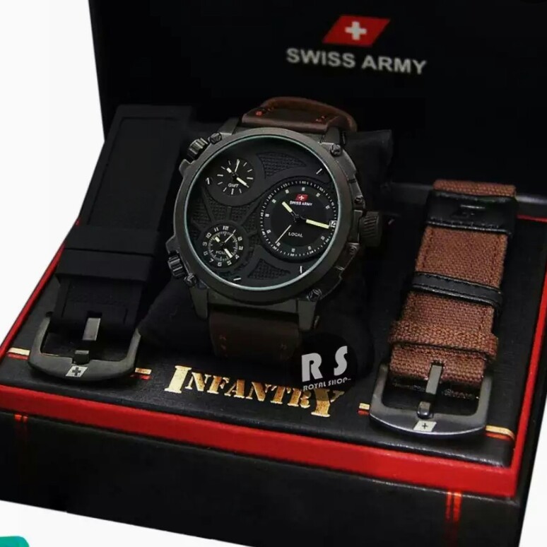 C3-- JAM TANGAN  PRIA SWISS ARMY INVANTRY MERK - PER UNIT