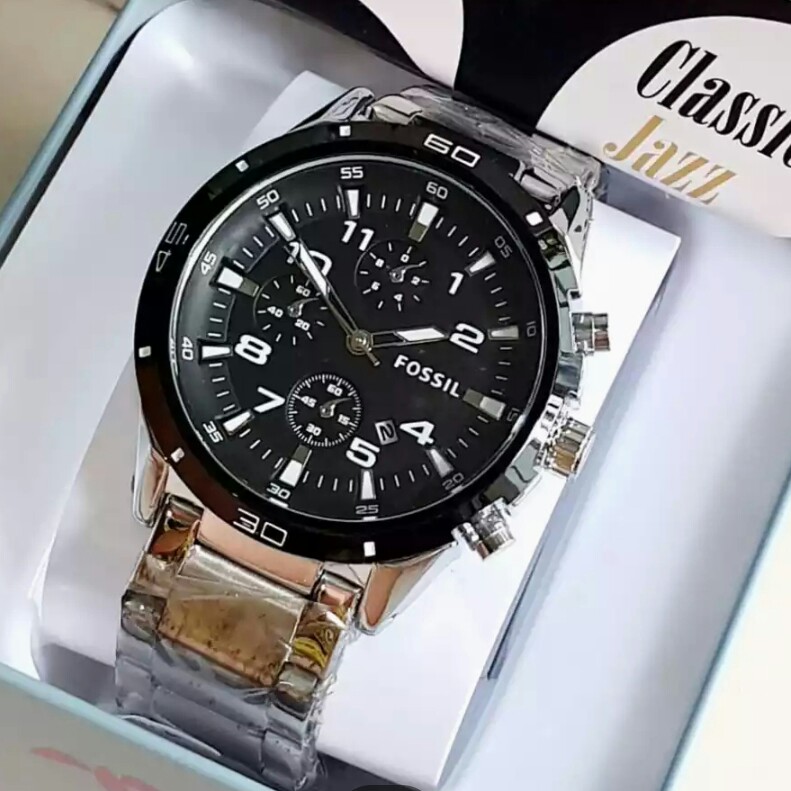 C3-- JAM TANGAN PRIA FOSSIL STAINLESS AS1802 MERK - PER UNIT