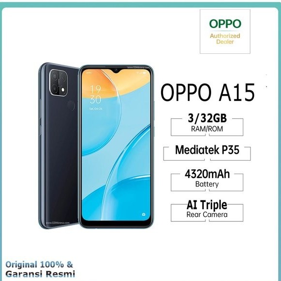 C3-- OPPO A15 RAM 3 GB ROM 32 GB MERK  PER UNIT