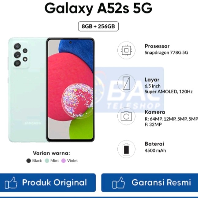 C3-SAMSUNG GALAXY A52S RAM 8 GB ROM 256 GB