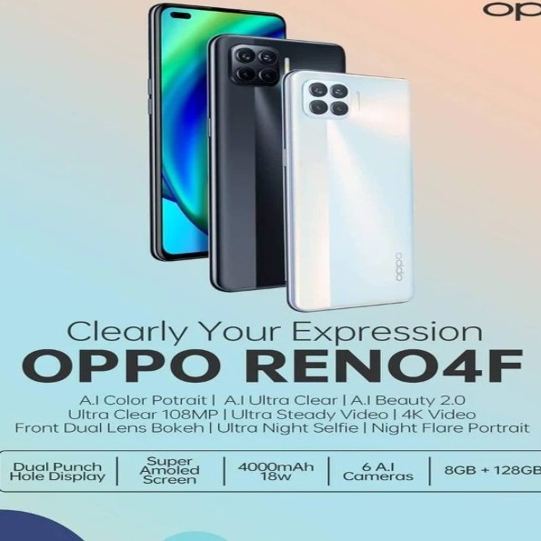 C6-- OPPO RENO 4F RAM 8 GB ROM 128 GB MERK  PER UNIT