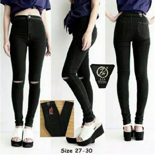 CELANA JEANS HW PUNNY BLACK