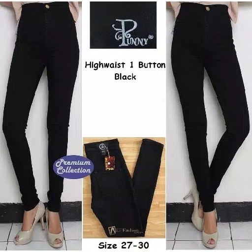 CELANA JEANS HW PUNNY HITAM