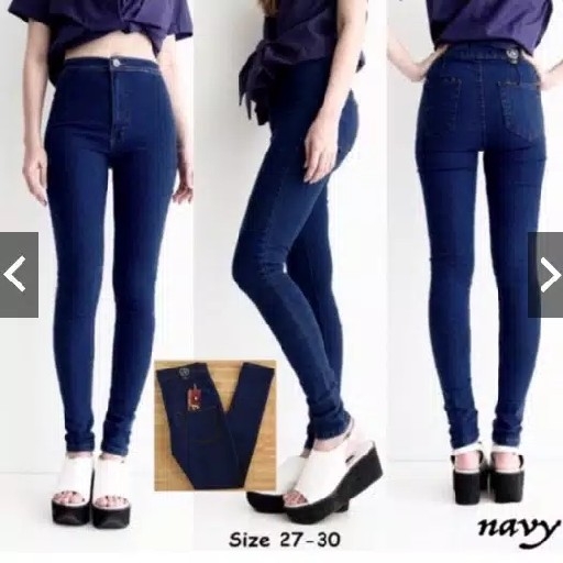 CELANA JEANS HW PUNNY NAVY 