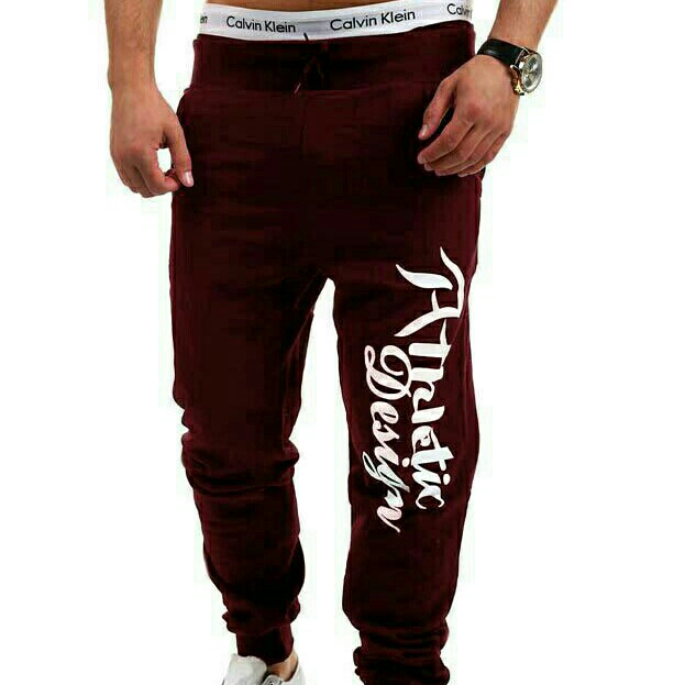 CELANA JOGGER ATHLETIC DESIGN MAROON