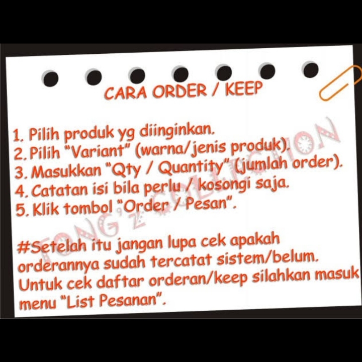 CONTOH CARA MELAKUKAN ORDER 1 Produk