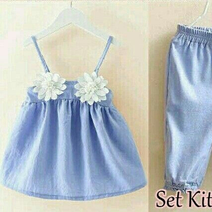 CS704 Set kity flower denim