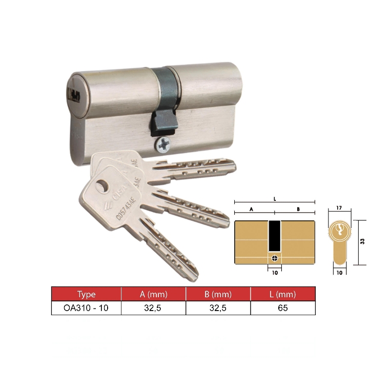 CYLINDER OA310-10 US14 BRASS