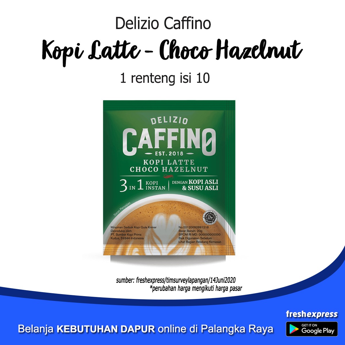 Caffino Kopi Latte Choco Hazelnut Isi 10