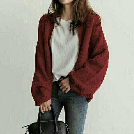 Cardi Amelia Rajut Maroon