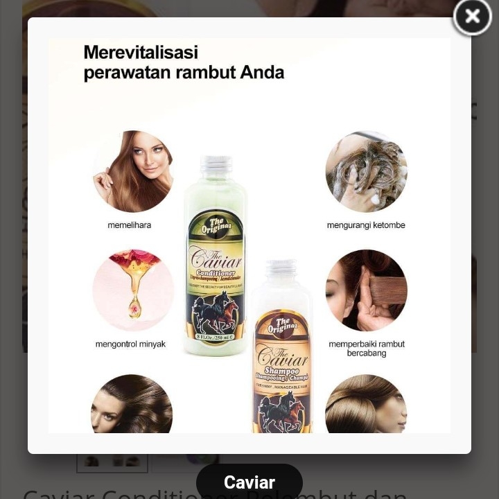 Caviar Conditioner Pelembut dan Pelebat Rambut BPOM