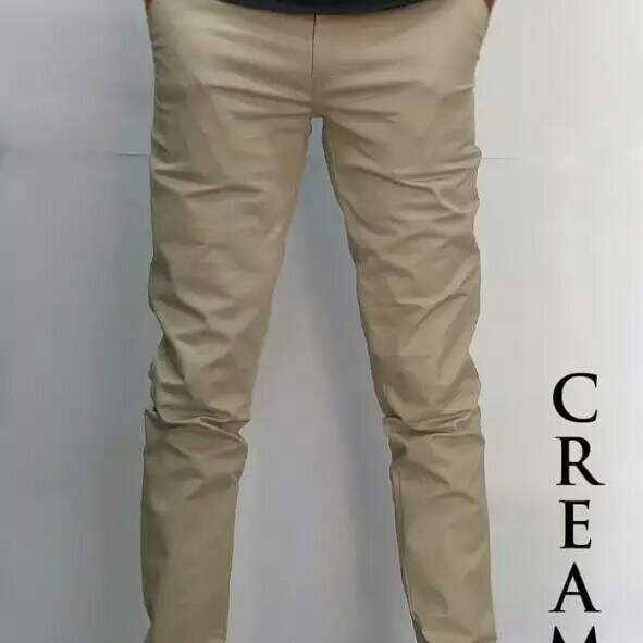 Celana Chino Panjang Pria Ukuran Jumbo 33-38 Warna Abu-Abu dan Hitam