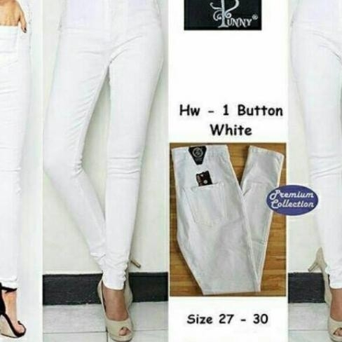 Celana High Waist Long Pant White Hw