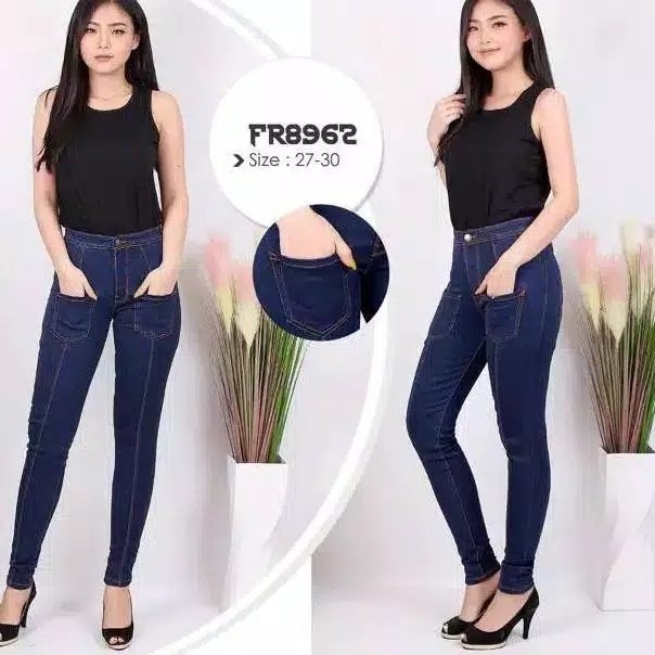 Celana Hw HighWaist HW Front Pocket Line