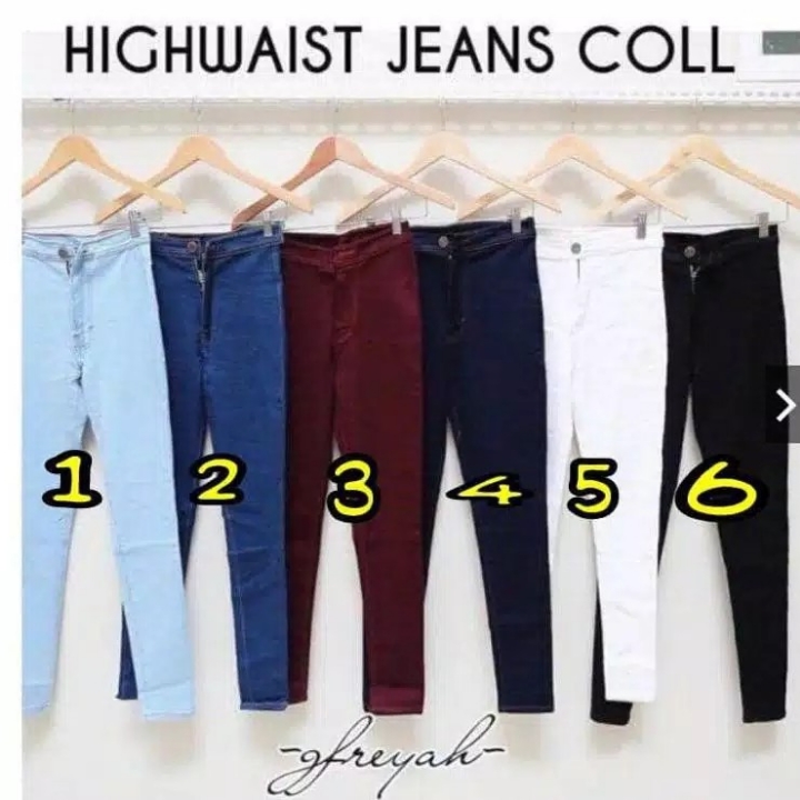 Celana Jeans High Waist Pants Bahan Soft Jeans 3