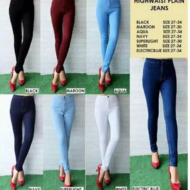 Celana Jeans High Waist Pants Bahan Soft Jeans 5