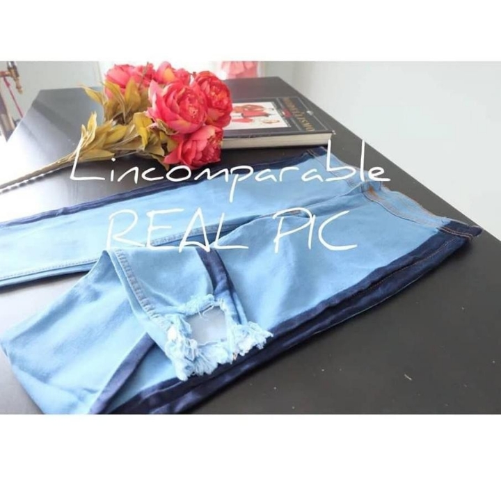 Celana Jeans Highwaist Punny List Sobek 5