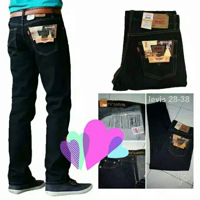 Celana Besic Jeans Standar Pria  Celana Jeans Panjang