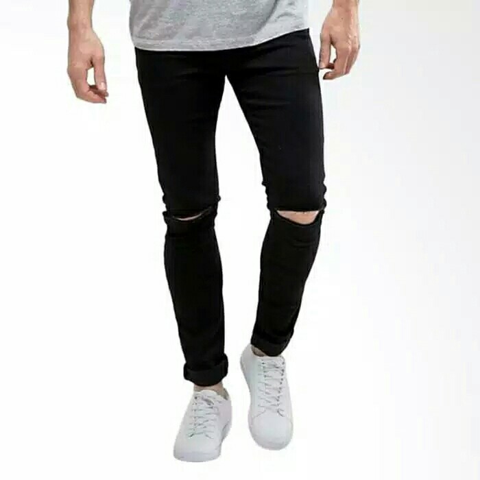 Celana Jeans Ripped Celana Jeans Sobek  Celana Jeans  Slim fit  Cel 4