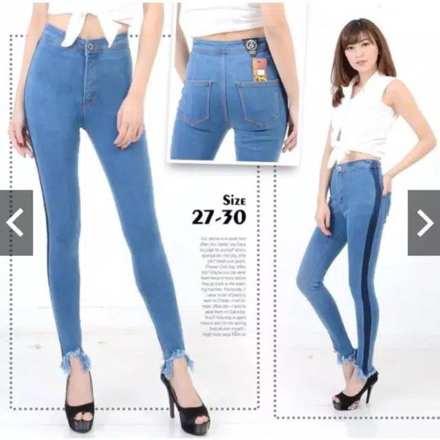 Celana Jeans Sobek Bawah