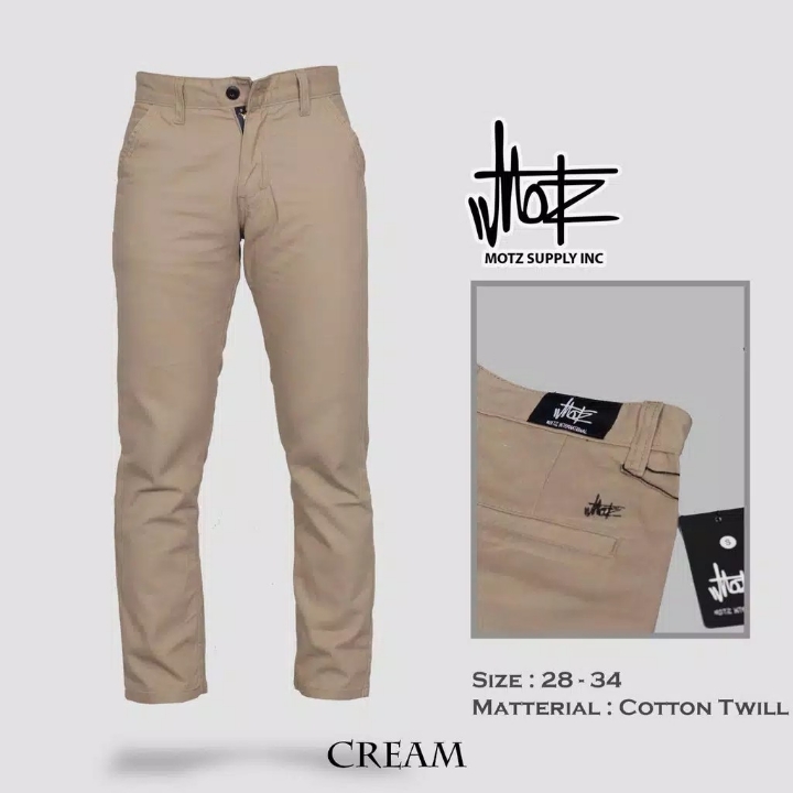 Celana Pria - Chino CREAM Original By Motz